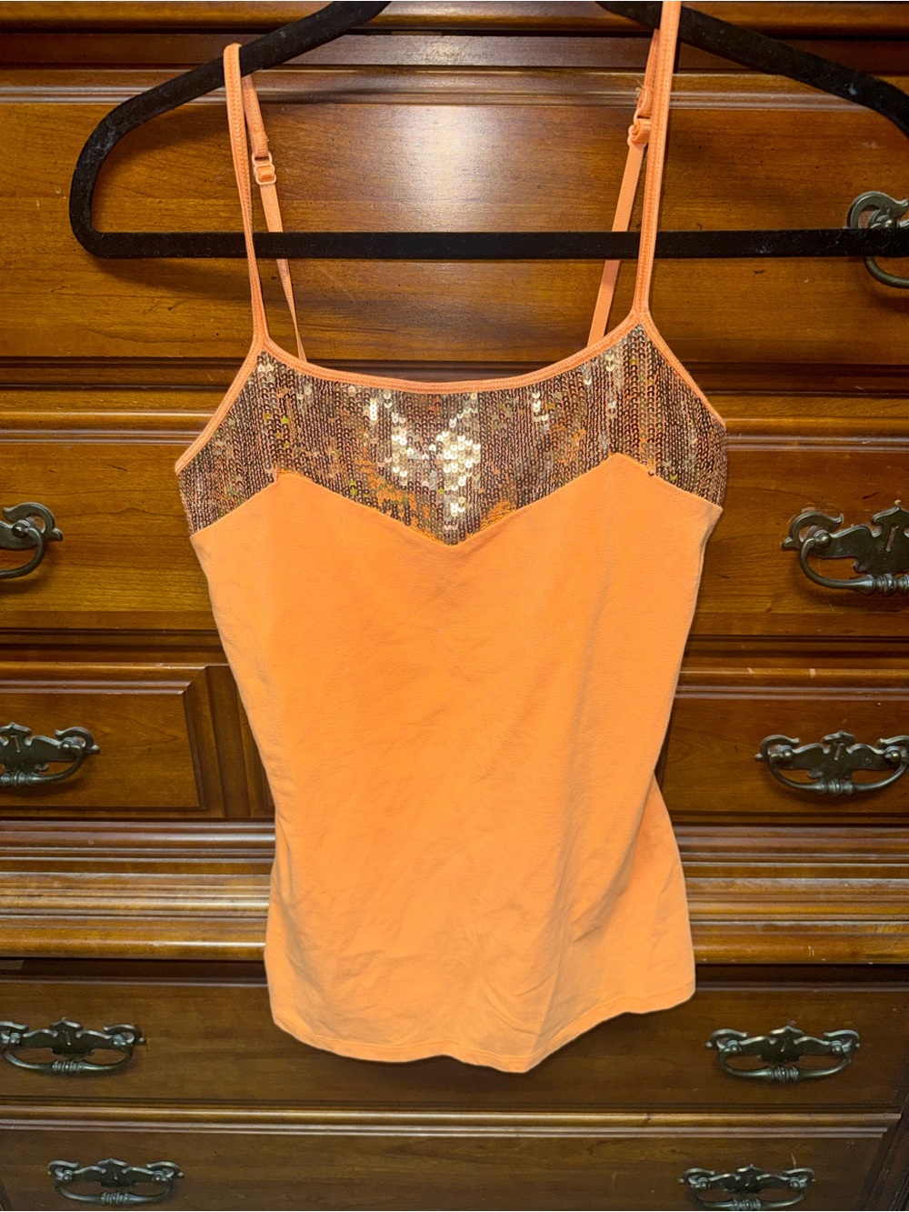 Express Peach Sequin Yoke Camisole